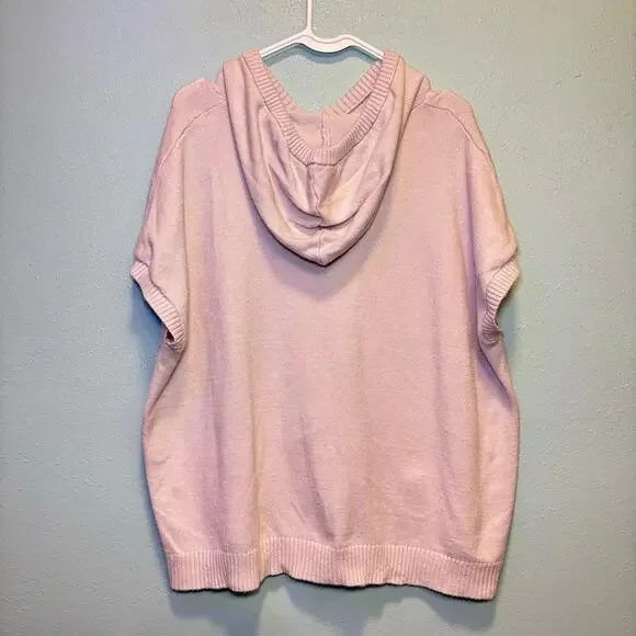 Women's T Tahari Cream Minimalist Knit Hoodie M Poncho Style - Picture 9 of 9
